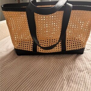 Target Black and Tan Woven Tote